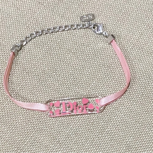 CHRISTIAN DIOR Pink Heart Ring Bracelet Set Ribbon Lucite RARE RARE - Picture 5 of 8